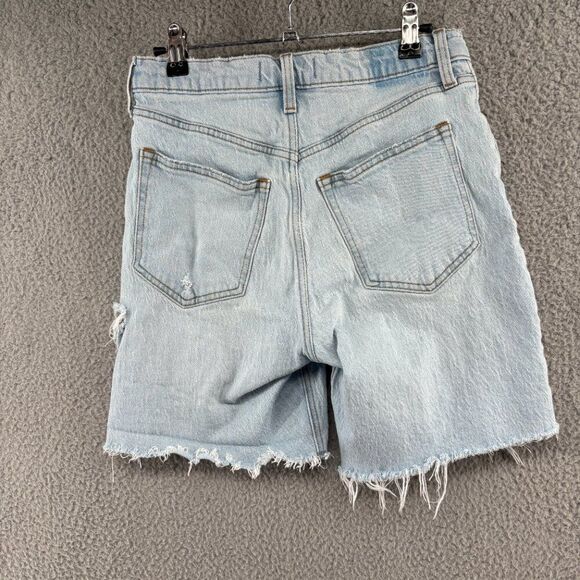 Abercrombie & Fitch High Rise 7" Dad Shorts Size 26 | Distressed Denim Cutoffs - Picture 3 of 11